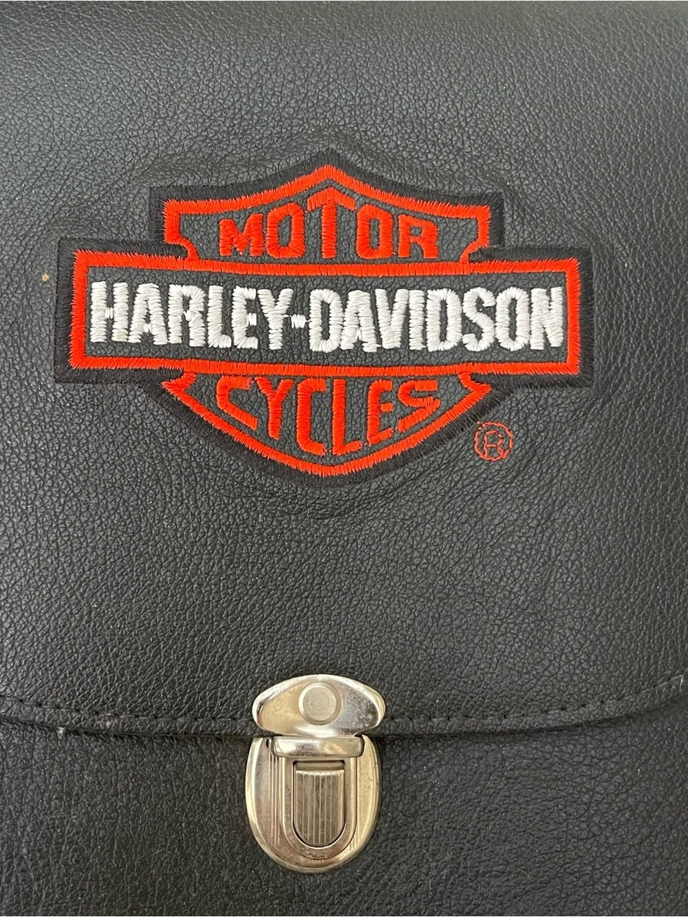 Vintage Harley-Davidson Black Leather Backpack Bar & Shield Logo Motorcycle Bag